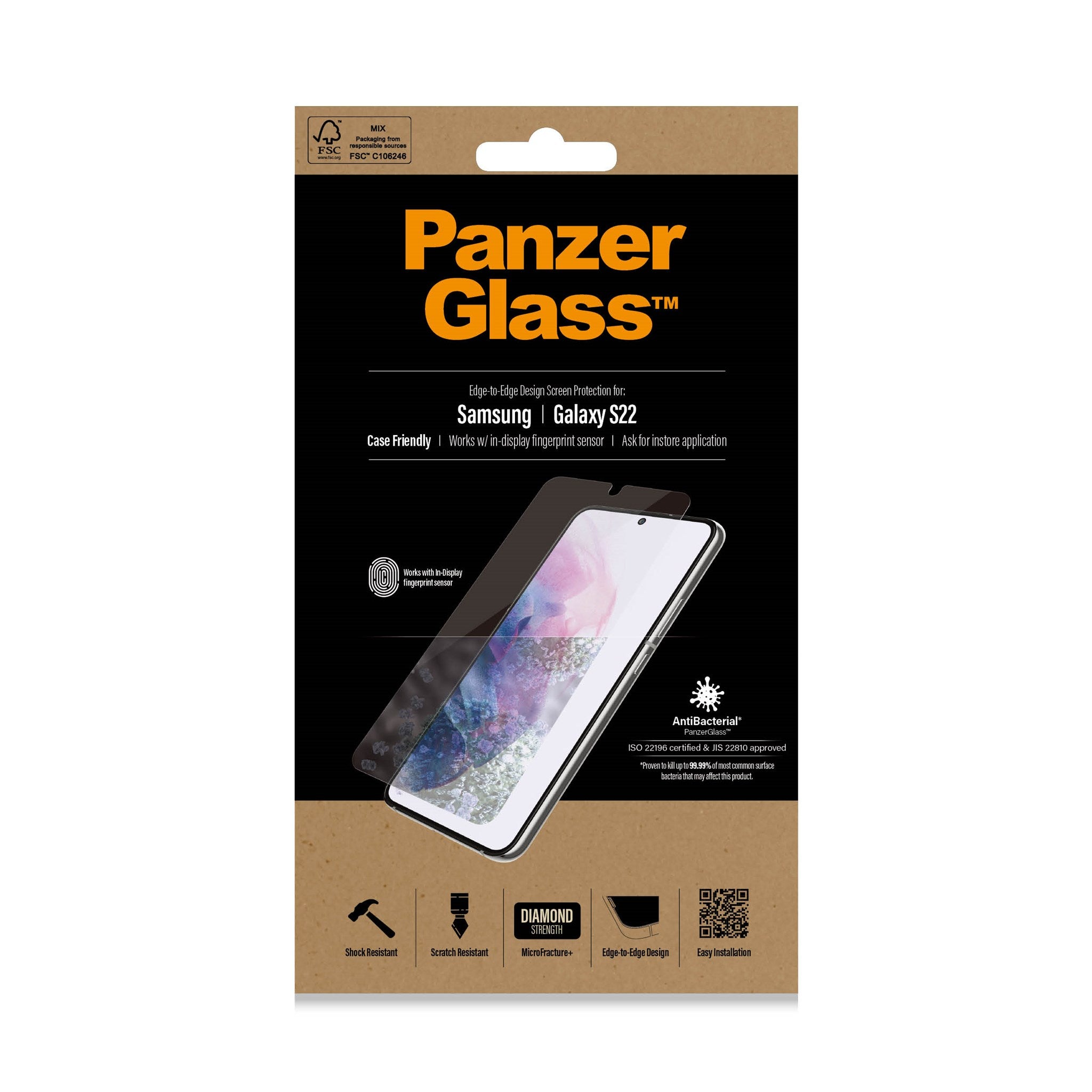 PanzerGlass® UltraForce1 Samsung Galaxy S22 5G | Skærmbeskyttelse